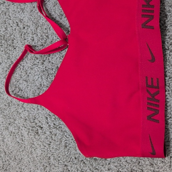 Nike Indy Dri Fit Sports Bra Fire Engine Red Women's Medium V-neck - Picture 2 of 6
